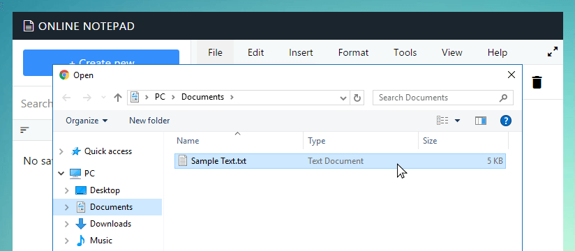 Open file dialog in Dryinfo